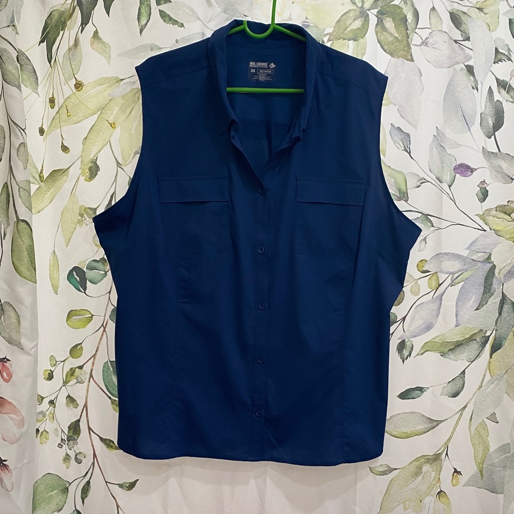 Reel Legends Saltwater Navy Mesh Shirt